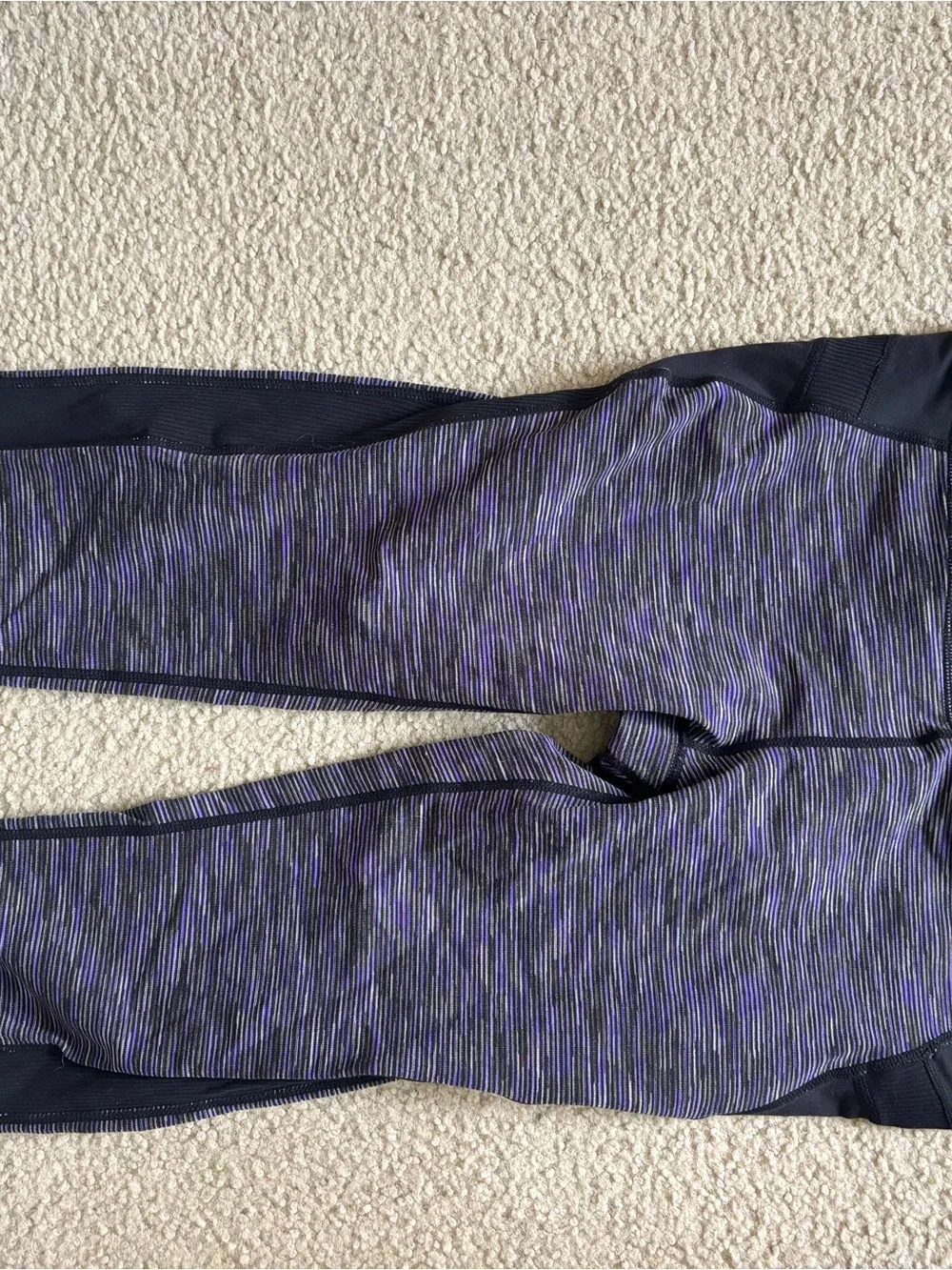 Athleta Black Performance Top with Subtle Purple Accent